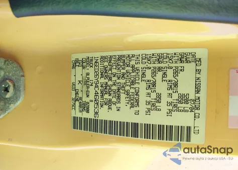 2004 Nissan Frontier Xe-V6 from USA, damaged, VIN 1N6ED26Y94C460536